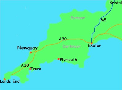 Hotels Cornwall Map
